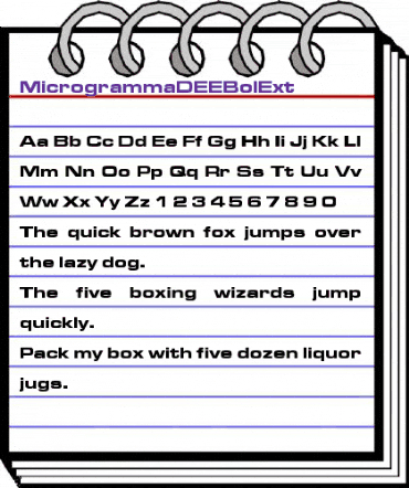 MicrogrammaDEEBolExt Regular animated font preview