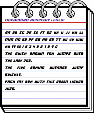 Micronian Academy Italic Italic animated font preview