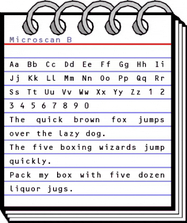 Microscan B Regular animated font preview