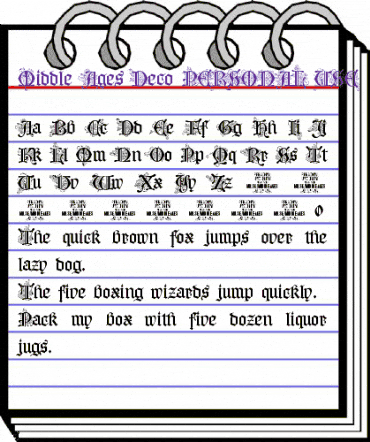 Middle Ages Deco PERSONAL USE Regular animated font preview