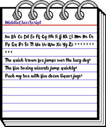 Middle Class Script Regular animated font preview