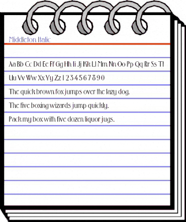 Middleton Italic animated font preview