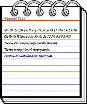 Midnight Drive Regular animated font preview