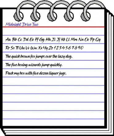 Midnight Drive Two animated font preview