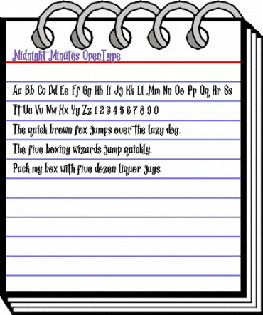 Midnight Minutes Regular animated font preview