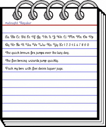 midnight Regular animated font preview