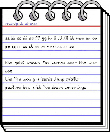 midnight show Regular animated font preview