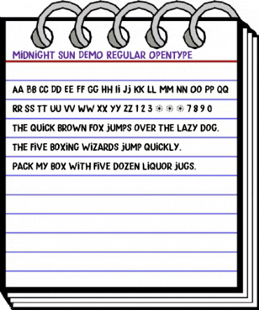 Midnight Sun DEMO Regular animated font preview