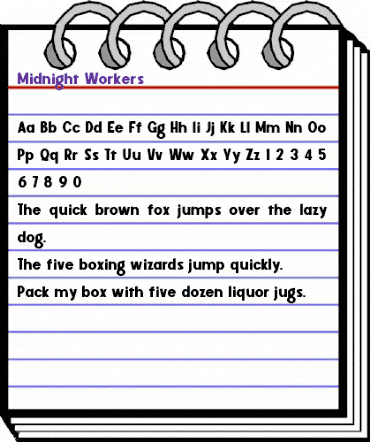 Midnight Workers Regular animated font preview