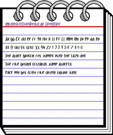 Midnight Story Regular animated font preview