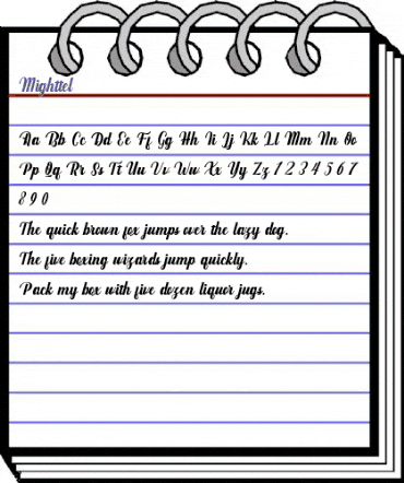 Mighttel Regular animated font preview