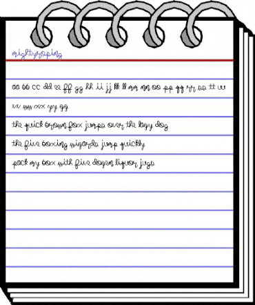 mightyroping Regular animated font preview