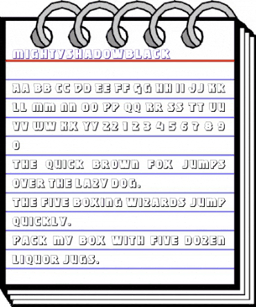 MightyShadow Regular animated font preview