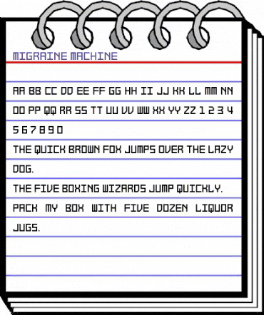Migraine Machine Regular animated font preview