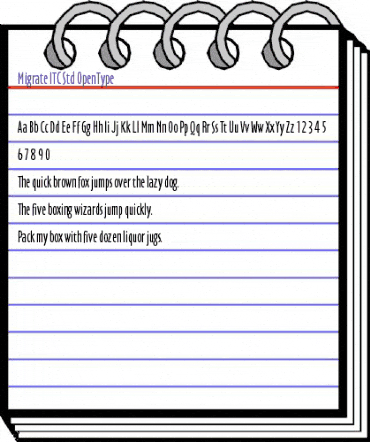Migrate ITC Std Regular animated font preview