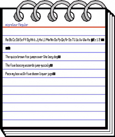 migrateur Regular animated font preview
