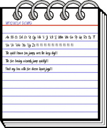 Miguela Script Regular animated font preview