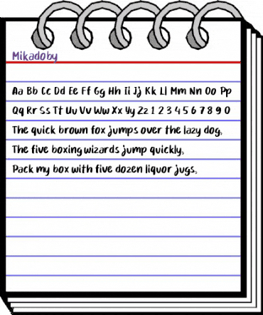 Mikadoby Regular animated font preview