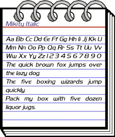 Mikity Italic animated font preview