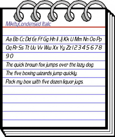 MikityCondensed Italic animated font preview