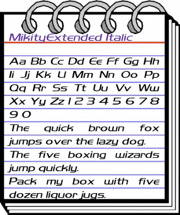 MikityExtended Italic animated font preview