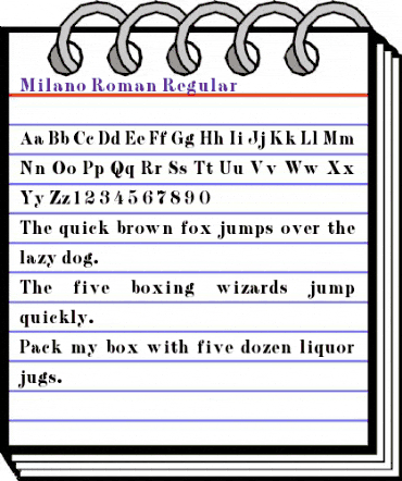 Milano Roman Regular animated font preview