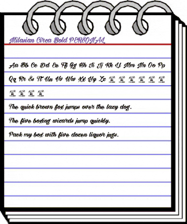 Milasian Circa Bold PERSONAL Regular animated font preview