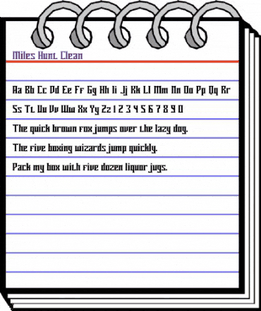 Miles Hunt Clean Regular animated font preview