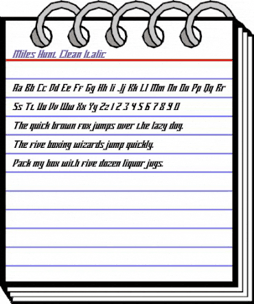 Miles hunt Clean Italic Regular animated font preview