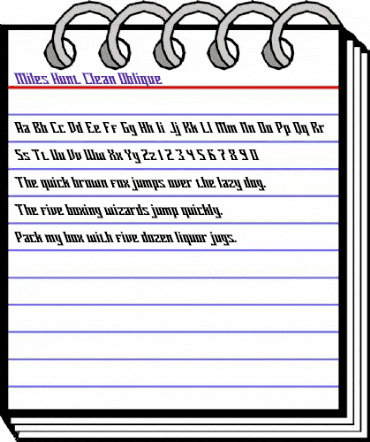 Miles Hunt Clean Oblique Regular animated font preview