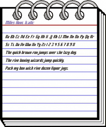 Miles Hunt Italic Regular animated font preview