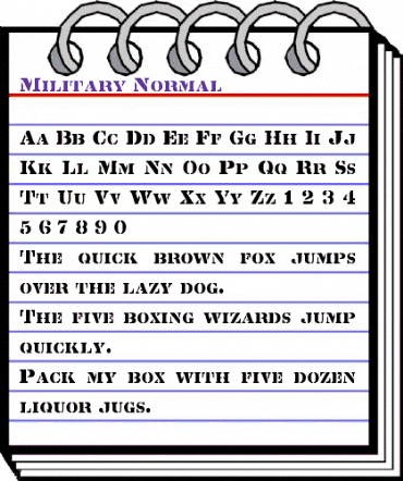 Military Normal animated font preview