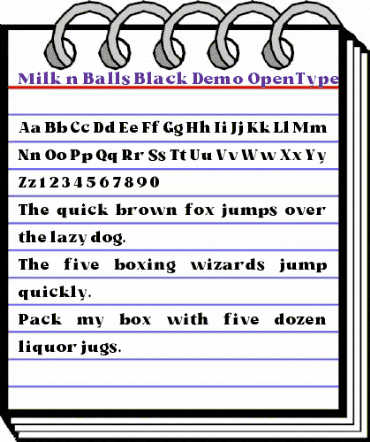 Milk n Balls Demo Black Demo animated font preview