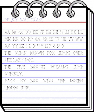 Milky Way Stars Regular animated font preview