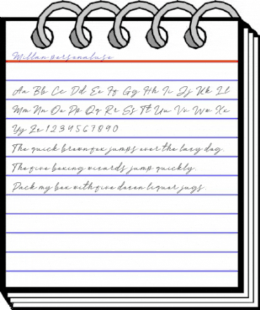 Millan personaluse Regular animated font preview