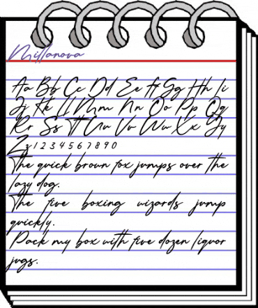 Millanova Regular animated font preview