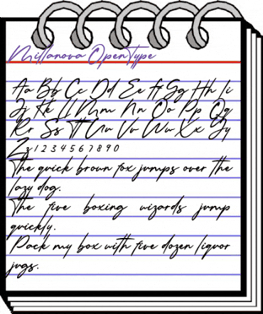 Millanova Regular animated font preview