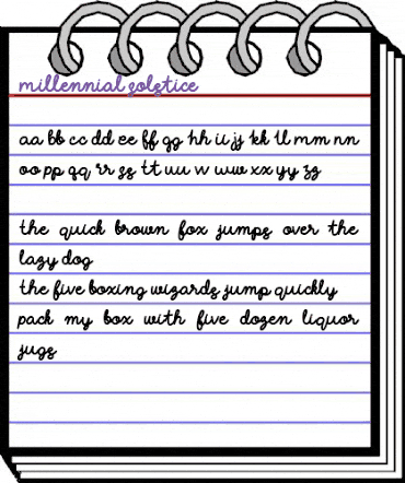 Millennial Solstice Regular animated font preview