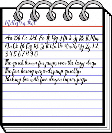 Milleston Font Regular animated font preview