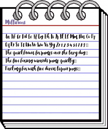 Millicious Regular animated font preview