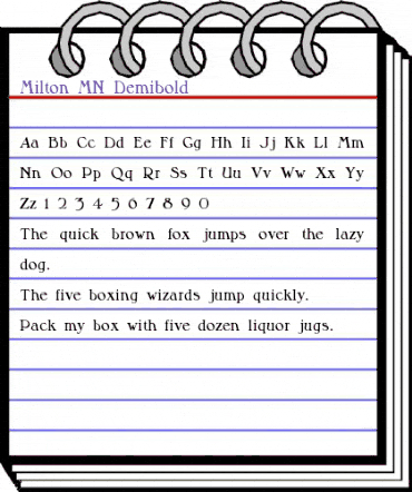 Milton MN Demibold animated font preview