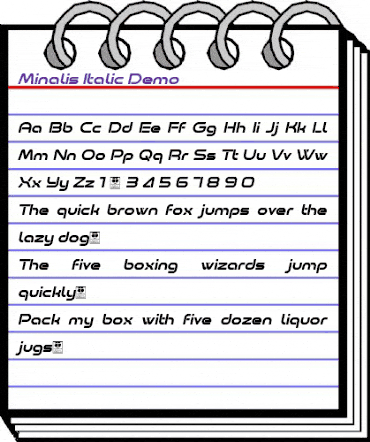 Minalis_Demo Italic animated font preview