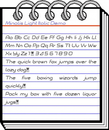 Minalis_Demo Light Italic animated font preview