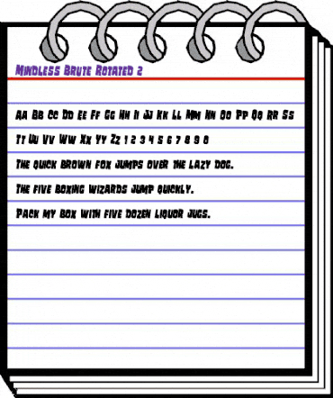 Mindless Brute Rotated 2 Regular animated font preview