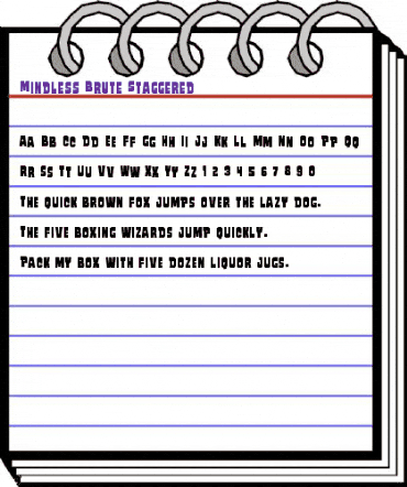 Mindless Brute Staggered Regular animated font preview