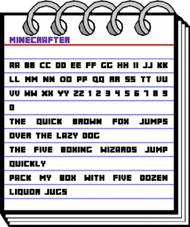Minecrafter Regular animated font preview