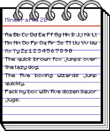 Minecraftia Regular animated font preview