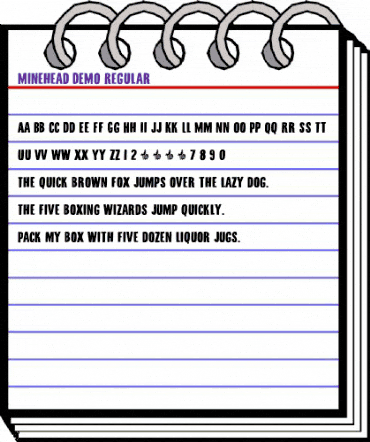 Minehead DEMO Regular animated font preview