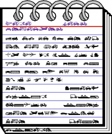 Mini Pics Lil Vehicles Regular animated font preview