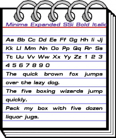 Minima Expanded SSi Bold Italic animated font preview Minima Expanded SSi Bold Italic animated font preview